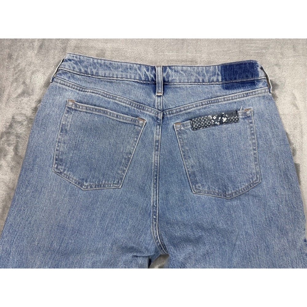 Abercrombie & Fitch Curve Love High Rise 90s Relaxed Patchwork Jeans Blue 31 - Picture 10 of 11